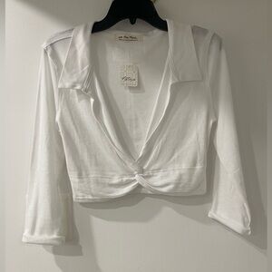 Free People Collared Long Sleeve Tshirt